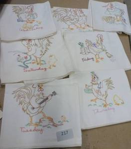 Set of 7 New Vintage flour sack dishtowels