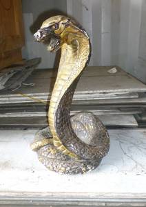 Vintage Plaster Cobra decoration about 18 inches tall