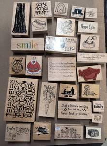 Large group of 27 quality wood stamps
