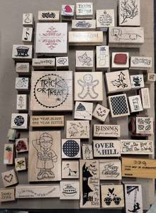 Large group of approx 60 quality wood stamps