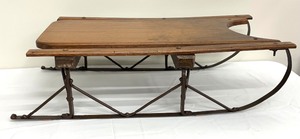 lot 51 image: Antique Wooden and Metal Sled