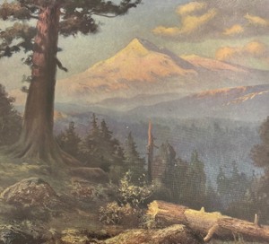 lot 132 image: Mount Shasta Vintage Framed Print by R. Atkinson Fox