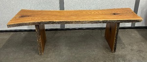 lot 169 image: Rustic Live Edge Style Wooden Bench