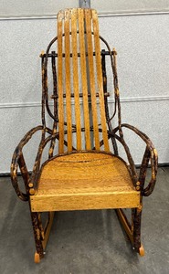 lot 4 image: Beautiful Bent Wood Rocking Chair
