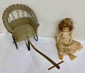 lot 106 image: Vintage Alexander Doll 1937 Alexander Princess Elizabeth and Vintage Baby Doll Carriage
