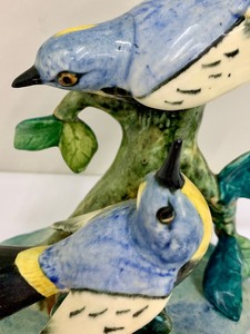 lot 112 image: Vintage Stangl Pottery Birds Double Audubon Warbler