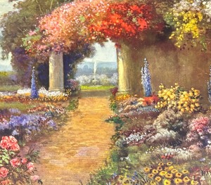 lot 298 image: Garden Path Framed Print by R. Atkinson Fox