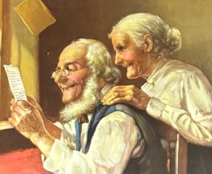 lot 301 image: Grandma and Grandpa Framed Print by R. Atkinson Fox