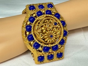 lot 343 image: Vintage Lucien Piccard Gorgeous Multi Strand Vintage Bracelet with Royal Blue Cabochons