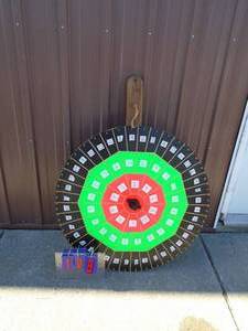 Custom made game wheel with pillow block bearing. Approx 36. As shown.