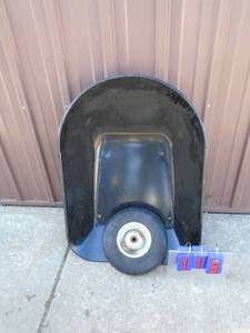 New wheel barrow tub & used front tire. As shown.