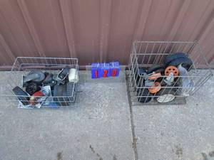 Qty of 2 crates of casters & wheels. As shown.