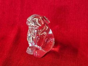 Signed Baccarat Crystal Rabbit Figurine