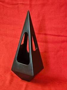 Funky Postmodern Black Obelisk Vase