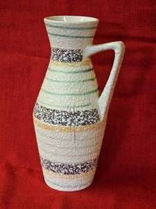Vintage MCM West German Stipple Art Pottery Vase