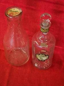 Antique Glass Perfume & Milk Bottle