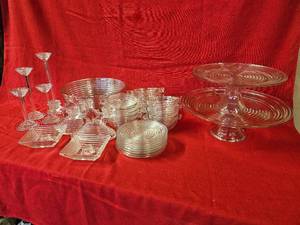 Anchor Hocking Pressed Glass Tableware Service