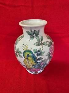 Maitland Smith Lotus & Parrot Decor Vase
