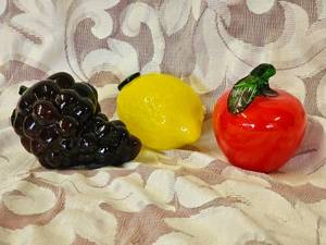Collection of 3 Glass Blown Table Fruit