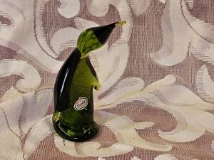 Vintage Penguin Glass Figure from Rainbow Art Glass Co.