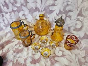 Edgerman Amber Bohemian Czech Glass Collection
