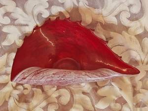 Bold Red Art Glass Exaggerated Frill Centerpiece