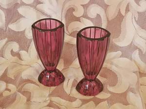 Elegant Amethyst Glass Candlestick or Vase Decor