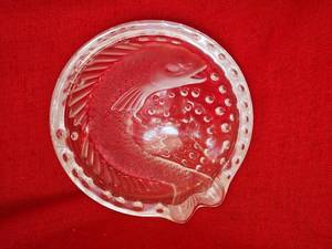 French Lalique Signed Dolphin Ashtray