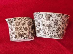 Antique Ridgway Black and White Chintz Tea Service