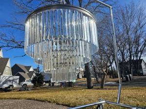 Stunning Tiered Art Deco Inspired Crystal Prism Chandelier