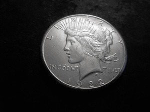 1922 S Silver Peace Dollar