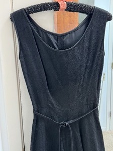 Vintage Black Dress with Lace Overlay