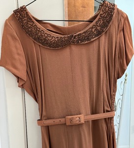 Vintage Dress with Embroidered Beaded Collar