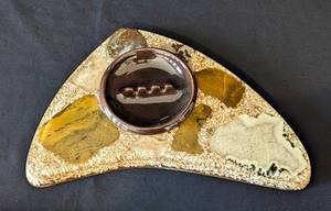 Mid Century Boomerang Rock Ashtray