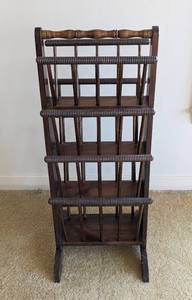 Vintage Mahogany Wood Magazine Rack