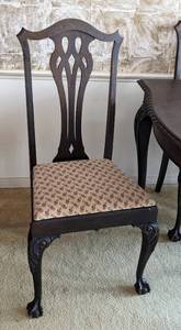 Vintage Mahogany Clawfoot Dining Table Set