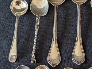 Assorted Silver Salt Spoons