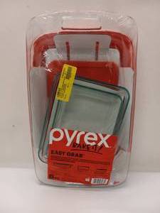 lot 1 image: NEW PYREX EASY GRAB 6 PIECE STORAGE SET