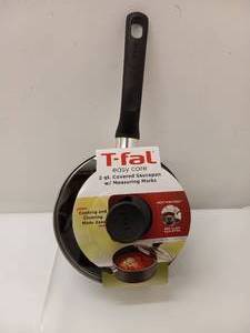 lot 5 image: NEW T-FAL 2QT COVERED SAUCEPAN W MEASURING MARKS