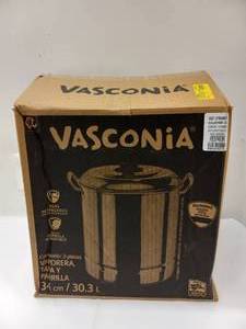 lot 23 image: NEW VASCONIA 32QT STEAMER POT WITH LID