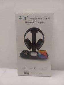 lot 38 image: NEW 4 IN 1 HEADPHONE STAND WIRELESS CHARGER