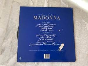lot 92 image: 1986 Madonna True Blue LP Vinyl Sire Records.