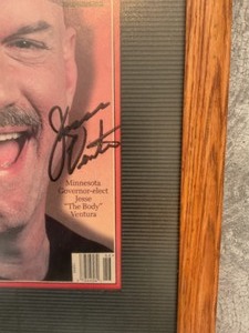 lot 336 image: Signed Time Magazine Jesse Ventura - Framed