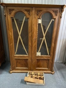 lot 22 image: Antique 68 Tall Victorian Bookcase  Cupboard Retail Estimate $4,500.00