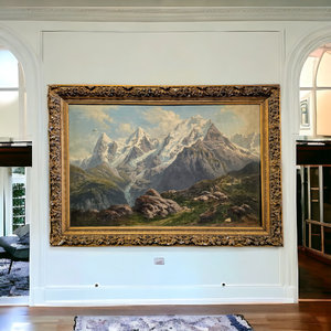 lot 32 image: Extra Large 76 x 53 Original Antique Oil Painting By Paul Rudolph Linke