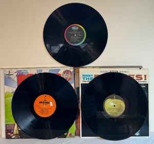 Three Beatles Record Albums
