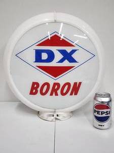 lot 29 image: Vintage Original D-X Baron Gas Pump Globe with Glass Inserts
