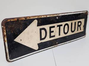 lot 161 image: Vintage Detour Metal Street Sign