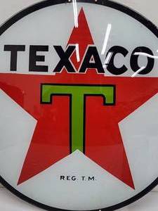 lot 230 image: Vintage Texaco Gas Pump Globe Glass Piece