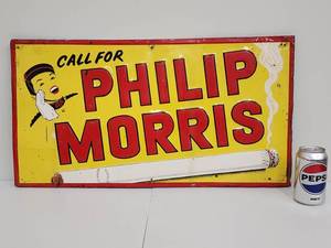 lot 153 image: Vintage Philip Morris Metal Sign